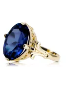 Сапфир 14-кв Желтое золото Кольцо Винтаж стиль vrc369y